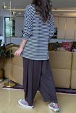 Made in Italy Perfect Breton V Long Sleeve Top Dark Brown - ** 